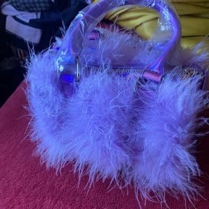 Lavender Shagadelic Mini Crossbody Purse